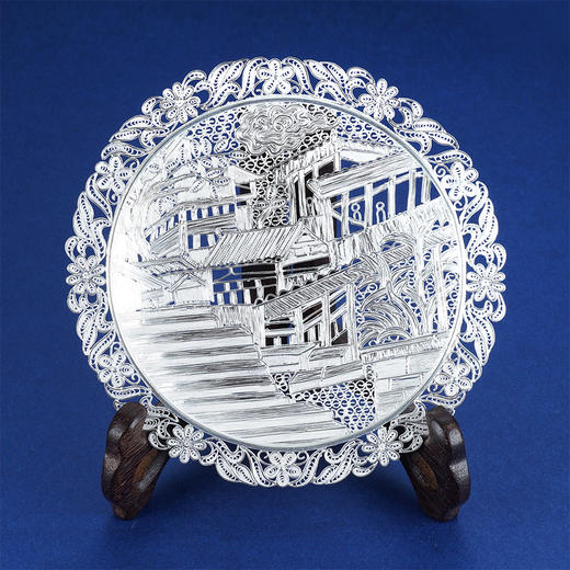 子佩集S999银手工银花丝【重庆十八梯花丝盘】摆件大师工坊原创设计【CQSBT】2303 商品图0