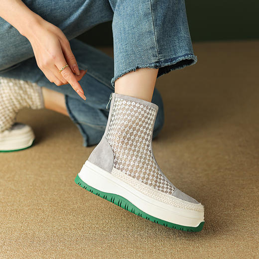 爆款百搭，休闲时尚网靴TYM-0928 商品图1