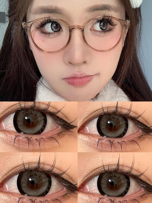 ❥【盒装若瞳新款0~800度】反叛黑灰14.5年抛大直径美瞳近视隐形眼镜 商品图2