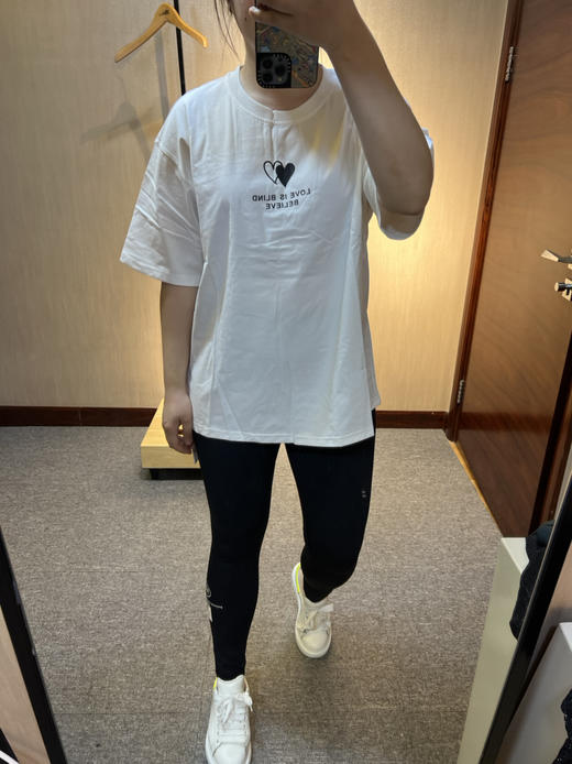 针丝缘春夏新款宽松潮牌印花小爱心百搭男友T恤3998 商品图9