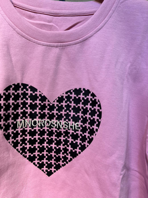 针丝缘春新款印花爱心刺绣字母宽松潮牌运动休闲衫T恤4179 商品图12