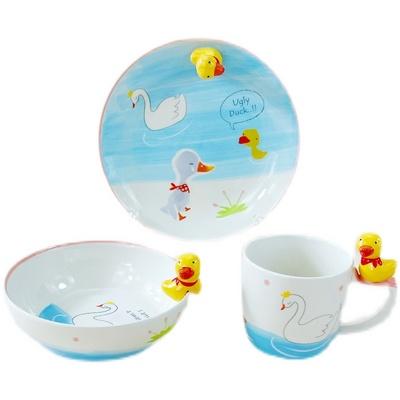 泰国进口儿童陶瓷餐具丑小鸭马克杯小碗点心盘 商品图4