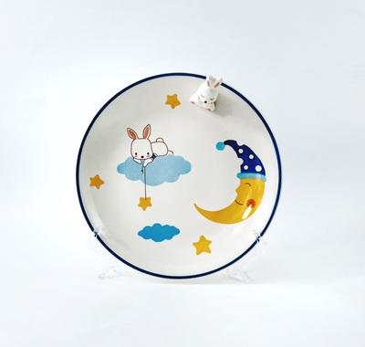 泰国进口儿童陶瓷餐具卡通立体星星兔水杯马克杯餐盘 商品图3