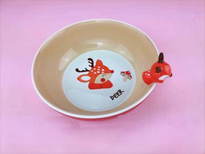 泰国进口儿童陶瓷餐具卡通立体小鹿水杯马克杯饭碗餐盘 商品图4