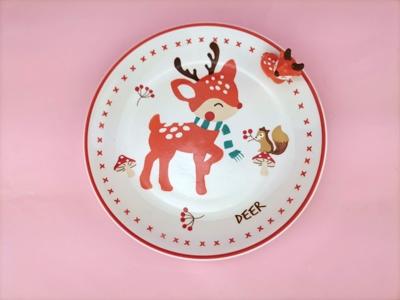 泰国进口儿童陶瓷餐具卡通立体小鹿水杯马克杯饭碗餐盘 商品图3