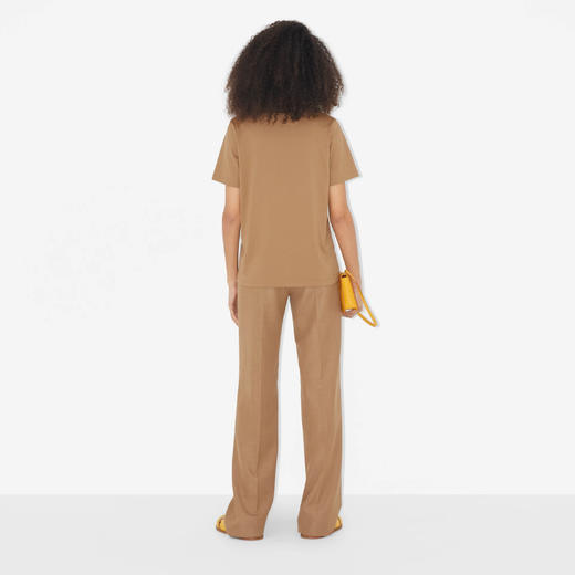 BURBERRY 巴宝莉 女士 Prorsum 标签棉质圆领短袖T恤 驼色 8065777 A1420 商品图3