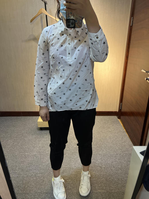 【爆款】针丝缘春新款弹力星星显瘦休闲气质弹力轻薄不沾身衬衫8196 商品图0