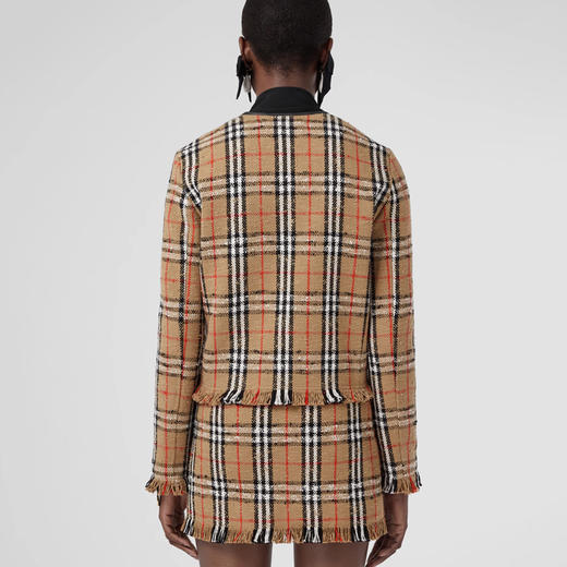 BURBERRY 巴宝莉 女士 Vintage 格纹花呢无领夹克外套 格子 8065309 A7028 商品图2