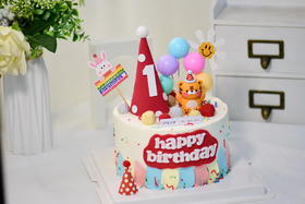 【虎宝周岁啦】动物奶油、鲜鲜水果、原味蛋糕胚；无比快乐、幸福、平安、健康的虎宝周岁啦~