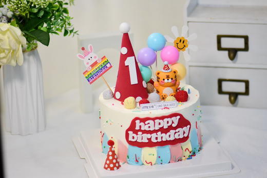 【虎宝周岁啦】动物奶油、鲜鲜水果、原味蛋糕胚；无比快乐、幸福、平安、健康的虎宝周岁啦~ 商品图0