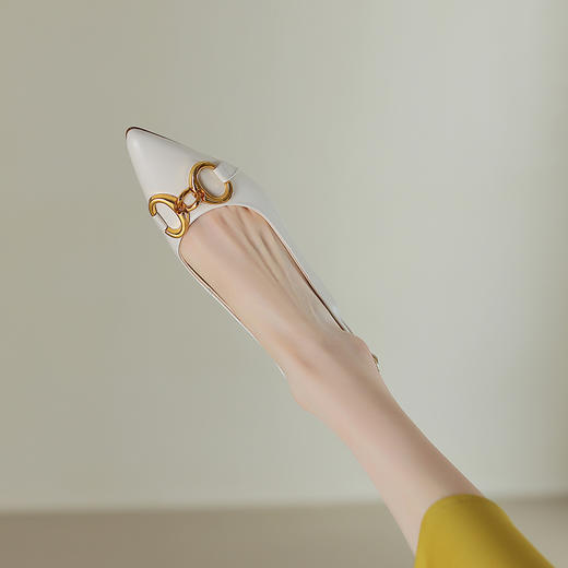 真皮细跟尖头，韩版金色扣件高跟鞋HBP-A1627 商品图4