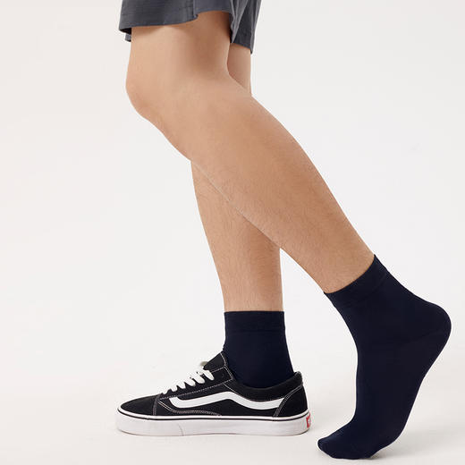 Threegun三枪 60S丝光松口短筒商务男袜(1双装)-91237Z031 商品图1