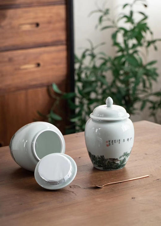 75元/套  溪山听雨绿色大双瓷一斤装/一件10套/一件750元 商品图2