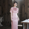 优雅修身，春夏新款旗袍改良旗袍长款复古走秀旗袍XL-23076 商品缩略图5