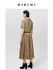 HIDEMI极简设计感廓形袖百褶连衣裙 卡其色/黑色 商品缩略图11