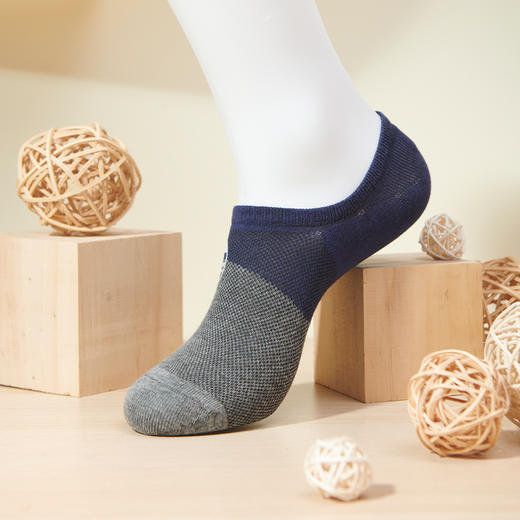 新款船袜男士夏季薄款隐形纯棉防臭吸汗网眼透气短袜子夏款防掉跟浅口【2111301】 商品图2