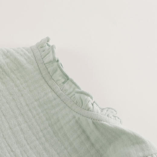 【马克珍妮 芦芙】夏装新款 女童泡泡纱木耳边连衣裙230833 商品图5