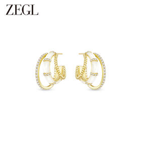 ZEGL都市焕趣系列法式耳环女轻奢高级感耳钉925银针耳饰品