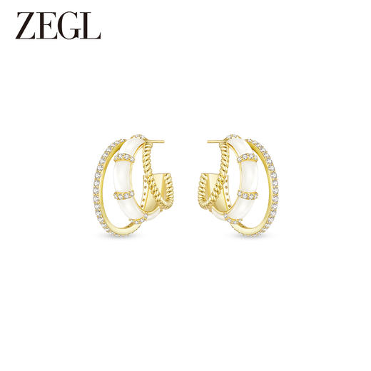 ZEGL都市焕趣系列法式耳环女轻奢高级感耳钉925银针耳饰品 商品图0