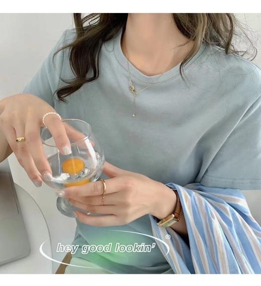 【拍3件99元 单拍不发货】司纤棉T恤男女通用情侣款T恤纯色 商品图1