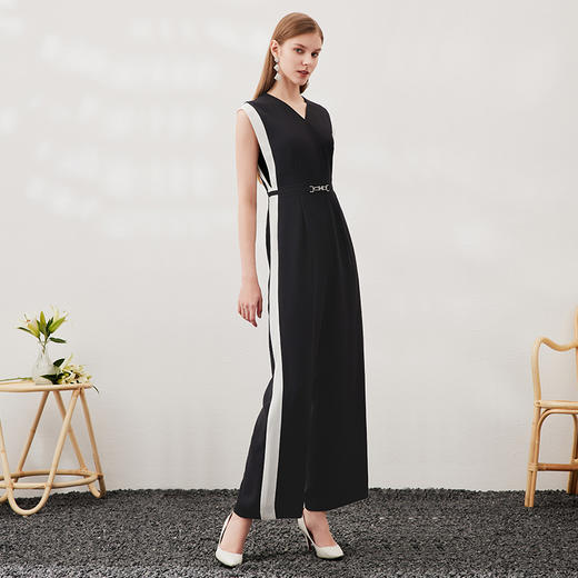 EITIE爱特爱夏季新款时尚通勤百搭无袖收腰连体裤长裤女6907638 商品图2