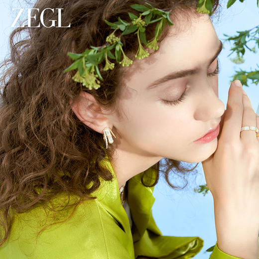 ZEGL都市焕趣系列法式耳环女轻奢高级感耳钉925银针耳饰品 商品图3