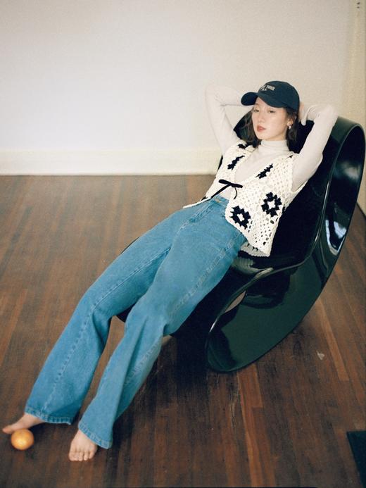 Even Vintage | 版型好 高腰纸袋裤全棉宽松直筒牛仔裤女秋冬 商品图2