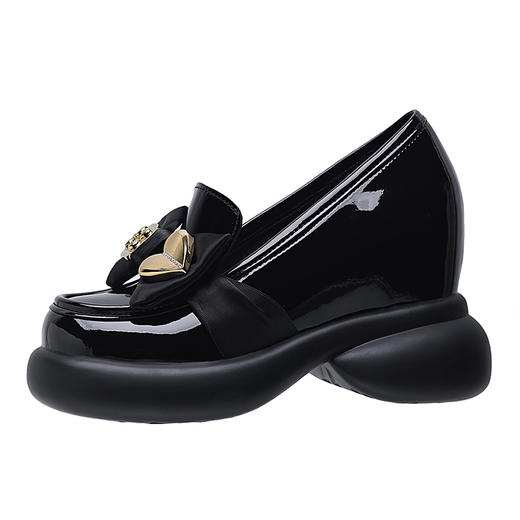 舒适柔软，真皮纯色蝴蝶结超高跟内增高单鞋HX-33-333 商品图8