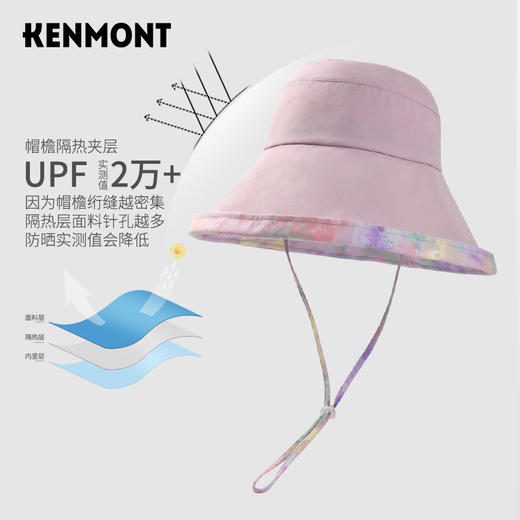 卡蒙油画风大檐防晒帽可折叠KM-3873 商品图8