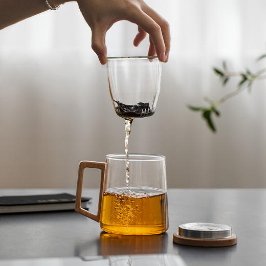 【采购专享】清灵/深空系列 泡茶杯 （榉木盖、透明） 商品图1