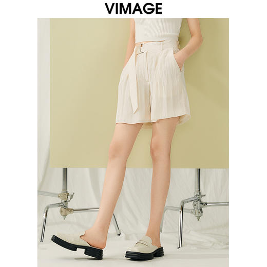 VIMAGE纬漫纪夏季新款高腰显瘦休闲短裤女V1905513 商品图3