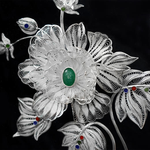 子佩集S999银手工银花丝【丹凤韵】立体银花丝挂画大师工坊原创设计2303 商品图1