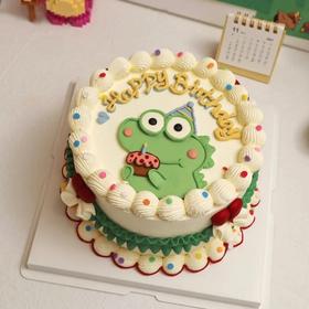 手绘小恐龙蛋糕一鲜奶动物奶油蛋糕
