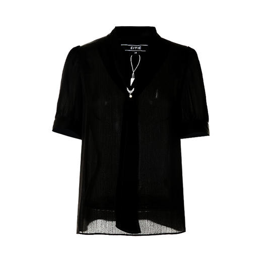 EITIE爱特爱夏季新款通勤职业百搭显瘦飘带小上衣7013709 商品图11