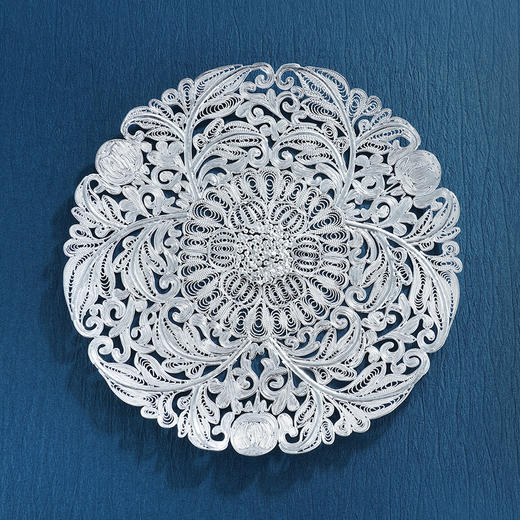 子佩集S999银手工银花丝【芙蓉花丝盘】摆件大师工坊原创设计2303 商品图2