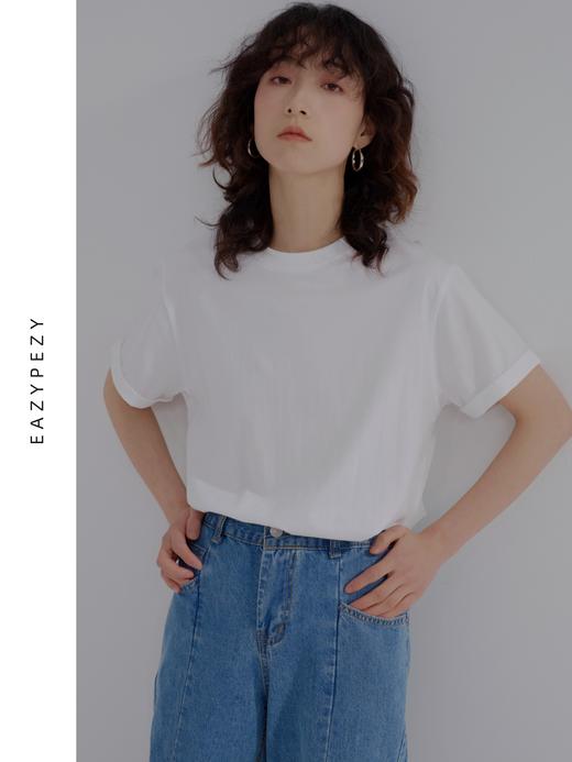 EAZYPEZY 2023SS 2.0圆领长绒棉翻折袖T恤 商品图0