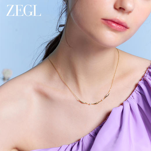 ZEGL设计师都市焕趣系列925纯银波浪项链女高级感人造珍珠锁骨链 商品图3