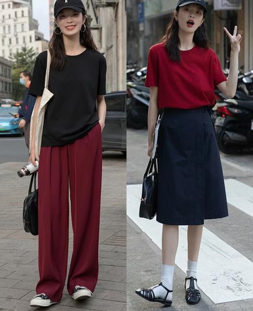 【拍3件99元 单拍不发货】司纤棉T恤男女通用情侣款T恤纯色 商品图0