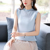 无袖针织背心网纱打底衫，薄款修身显瘦短款中领上衣洋气内搭CC-101-95000 商品缩略图7