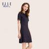 ELLE Active 春夏新品女装时尚休闲通勤小香风翻领短袖连衣裙 商品缩略图4