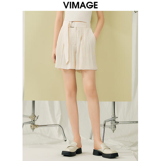 VIMAGE纬漫纪夏季新款高腰显瘦休闲短裤女V1905513 商品图0