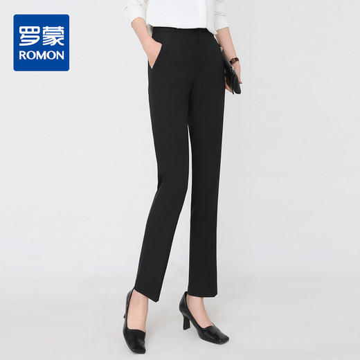 罗蒙春秋装女式西裤修身显瘦职业通勤百搭女士长裤 商品图0