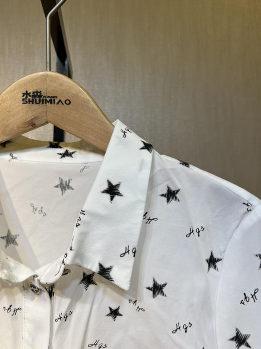 【爆款】针丝缘春新款弹力星星显瘦休闲气质弹力轻薄不沾身衬衫8196 商品图2