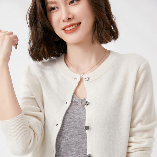 【100%羊毛】 SIIJJEYY枝辑 女士圆领开衫 商品图5