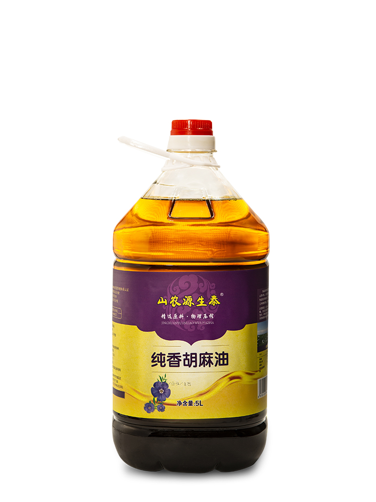 源生泰·山农浓源亚麻籽油（圆桶纯香胡麻油）5L