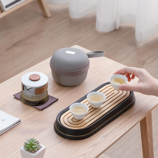 【采购专享】东篱 快客杯套装 （竹环款 鸦青） 商品图0