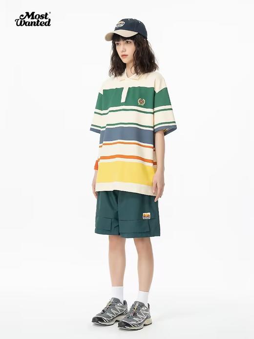 mostwantedlab彩虹/MWL-2312097/彩虹宽条纹印花polo衫 商品图0