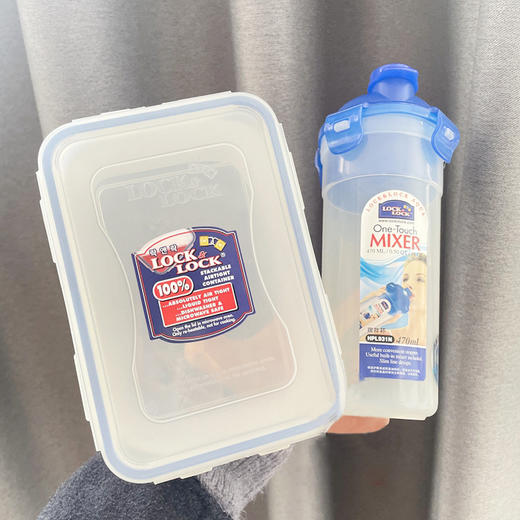 【3.20 积分换】LOCK &LOCK 密封保鲜餐盒套装（1.1L保鲜盒+470ml水杯）可微波加热（生产为2013年，塑料制品无所谓日期介意慎拍） 商品图2