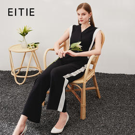 EITIE爱特爱夏季新款时尚通勤百搭无袖收腰连体裤长裤女6907638