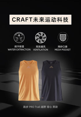 23新款CRAFT跑步 PRO Trail 越野背心男